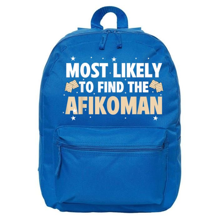 Funny Passover Most Likely To Find The Afikoman Matzah Matzo 16 in Basic Backpack