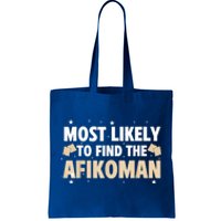 Funny Passover Most Likely To Find The Afikoman Matzah Matzo Tote Bag