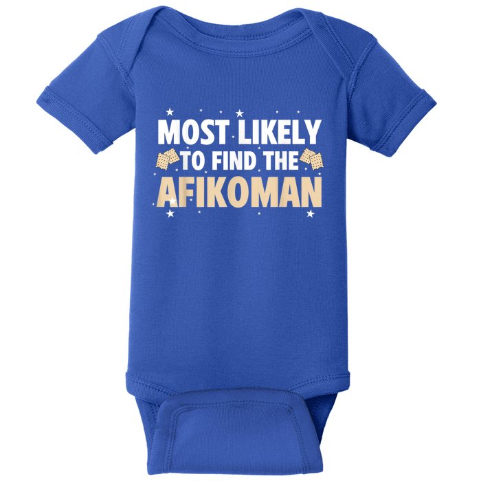 Funny Passover Most Likely To Find The Afikoman Matzah Matzo Baby Bodysuit