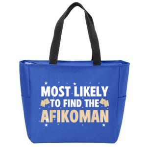 Funny Passover Most Likely To Find The Afikoman Matzah Matzo Zip Tote Bag