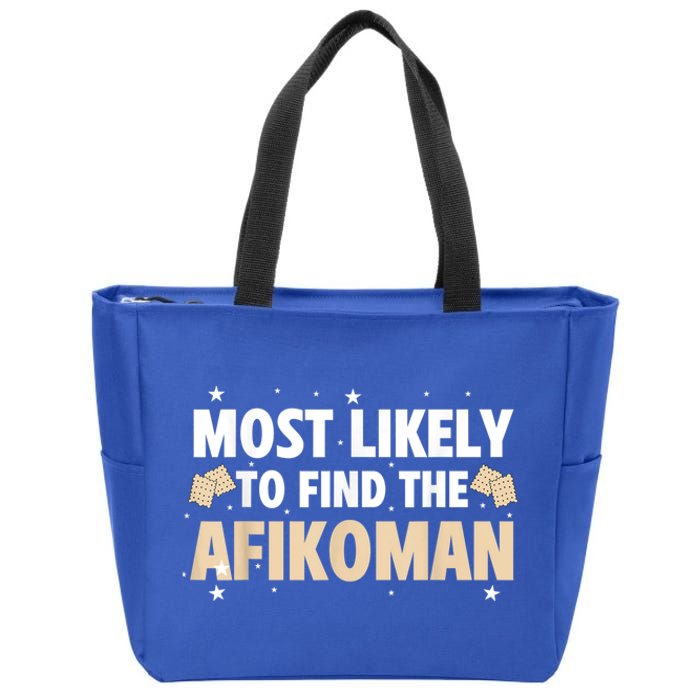 Funny Passover Most Likely To Find The Afikoman Matzah Matzo Zip Tote Bag