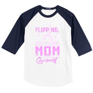 Flipping Proud Mom Of A Gymnast Gift Baseball Sleeve Shirt