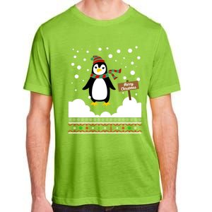 Funny Penguin Merry Christmas Pajama Meaningful Gift Adult ChromaSoft Performance T-Shirt