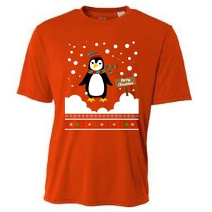 Funny Penguin Merry Christmas Pajama Meaningful Gift Cooling Performance Crew T-Shirt