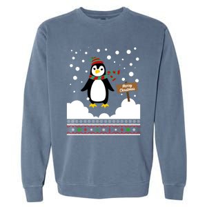 Funny Penguin Merry Christmas Pajama Meaningful Gift Garment-Dyed Sweatshirt