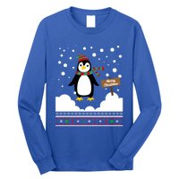 Funny Penguin Merry Christmas Pajama Meaningful Gift Long Sleeve Shirt