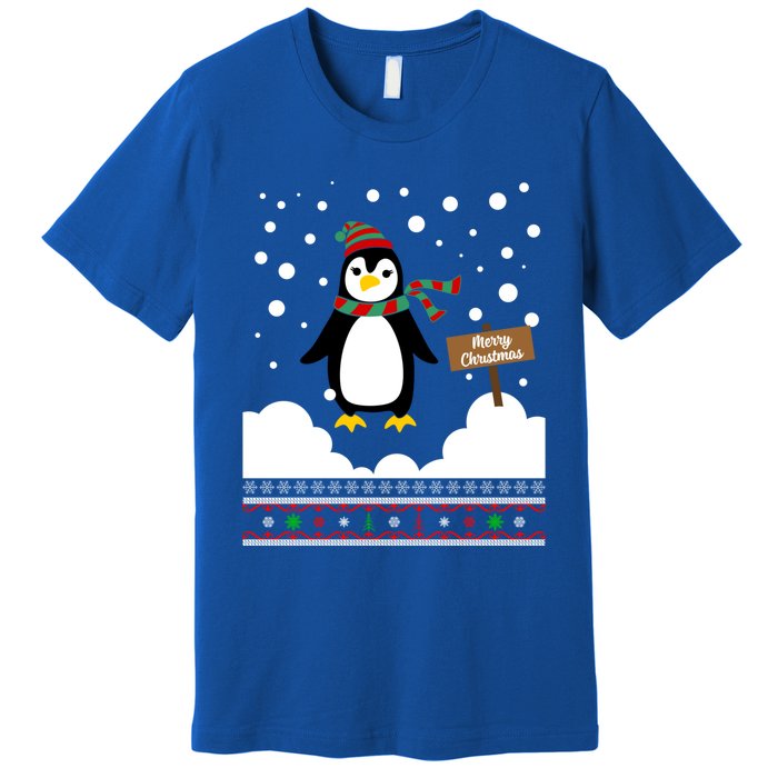 Funny Penguin Merry Christmas Pajama Meaningful Gift Premium T-Shirt