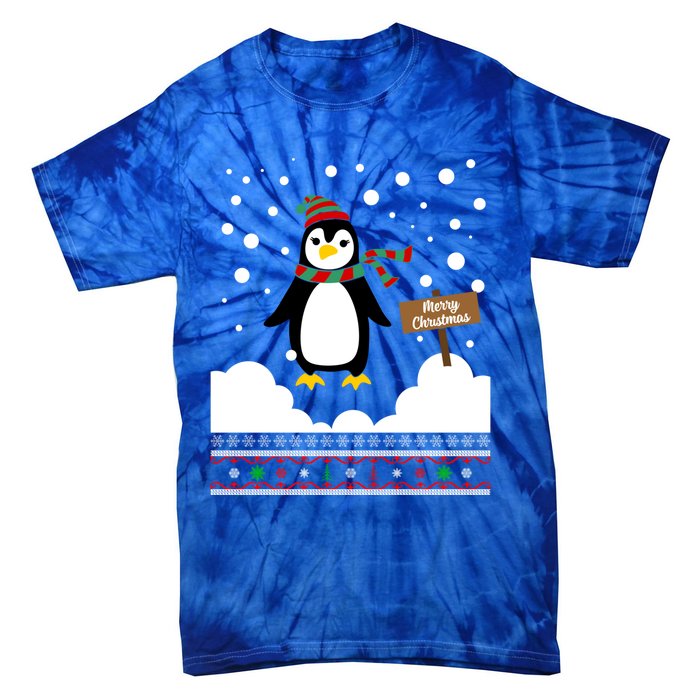 Funny Penguin Merry Christmas Pajama Meaningful Gift Tie-Dye T-Shirt