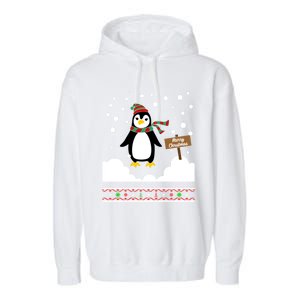 Funny Penguin Merry Christmas Pajama Meaningful Gift Garment-Dyed Fleece Hoodie