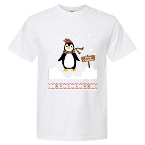 Funny Penguin Merry Christmas Pajama Meaningful Gift Garment-Dyed Heavyweight T-Shirt