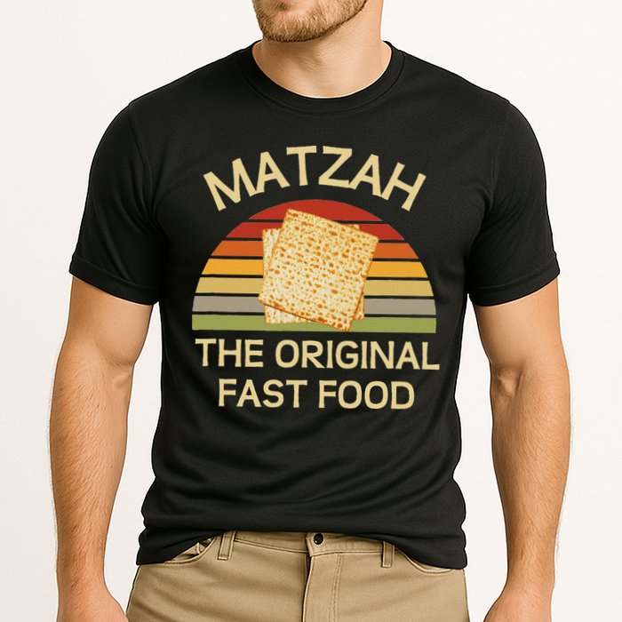 Funny Passover Matzah The Original Fast Food Seder Matzo Cooling Performance Crew T-Shirt