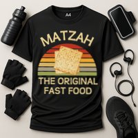 Funny Passover Matzah The Original Fast Food Seder Matzo Cooling Performance Crew T-Shirt