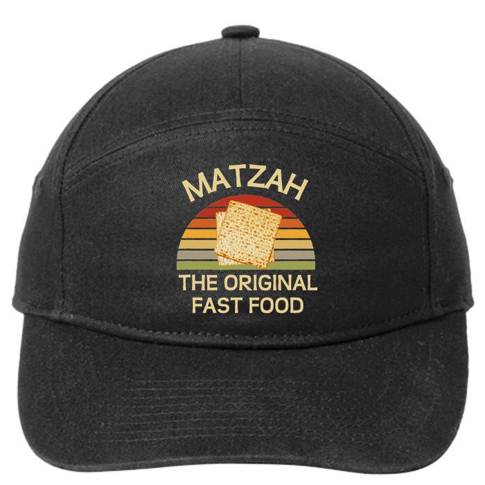 Funny Passover Matzah The Original Fast Food Seder Matzo 7-Panel Snapback Hat