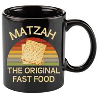 Funny Passover Matzah The Original Fast Food Seder Matzo 11oz C Handle Ceramic Mug