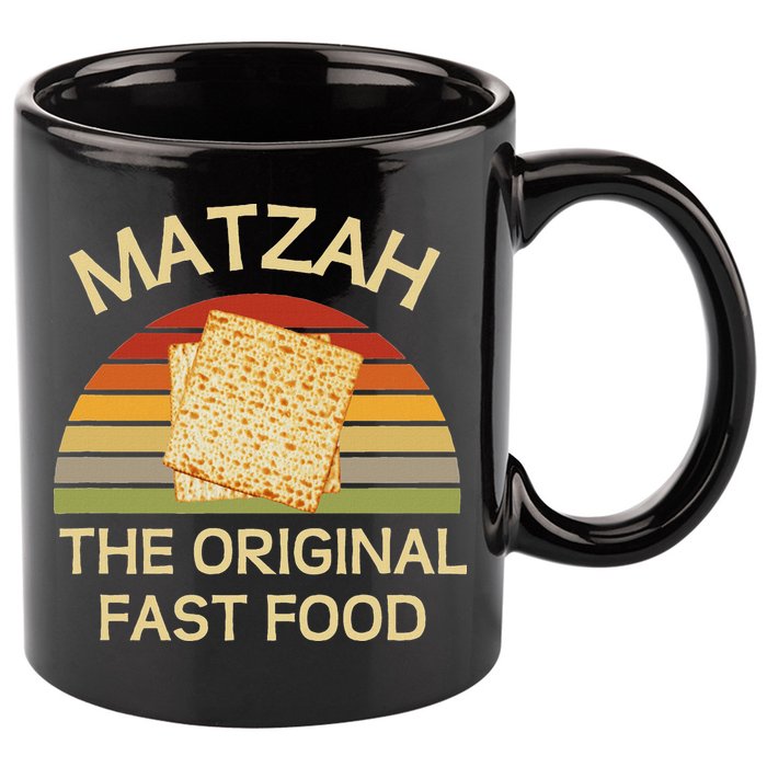 Funny Passover Matzah The Original Fast Food Seder Matzo 11oz C Handle Ceramic Mug