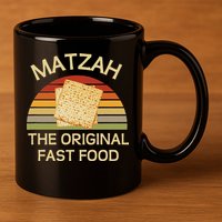 Funny Passover Matzah The Original Fast Food Seder Matzo 11oz C Handle Ceramic Mug