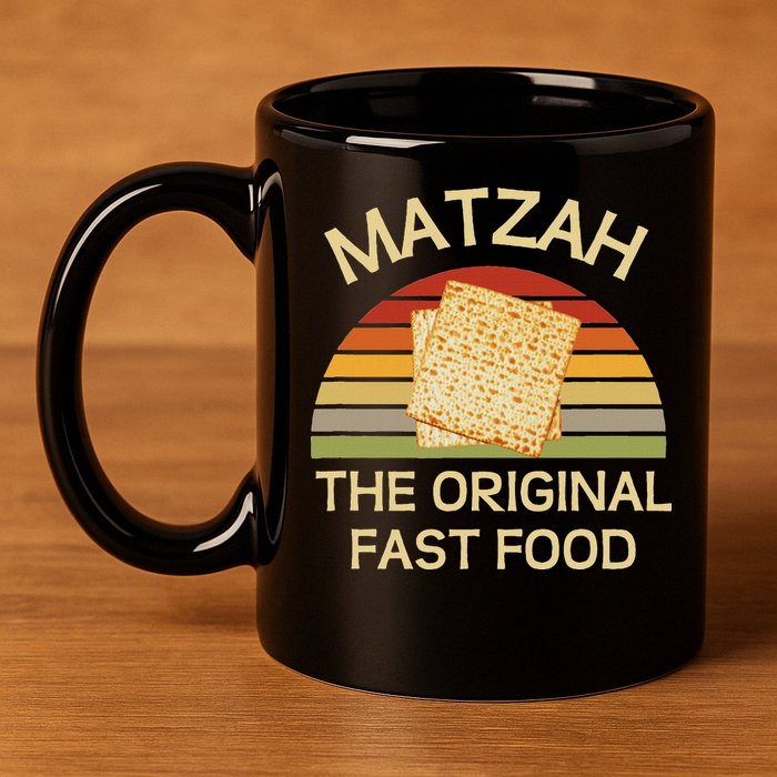 Funny Passover Matzah The Original Fast Food Seder Matzo 11oz C Handle Ceramic Mug