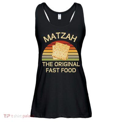 Funny Passover Matzah The Original Fast Food Seder Matzo Ladies Essential Flowy Tank