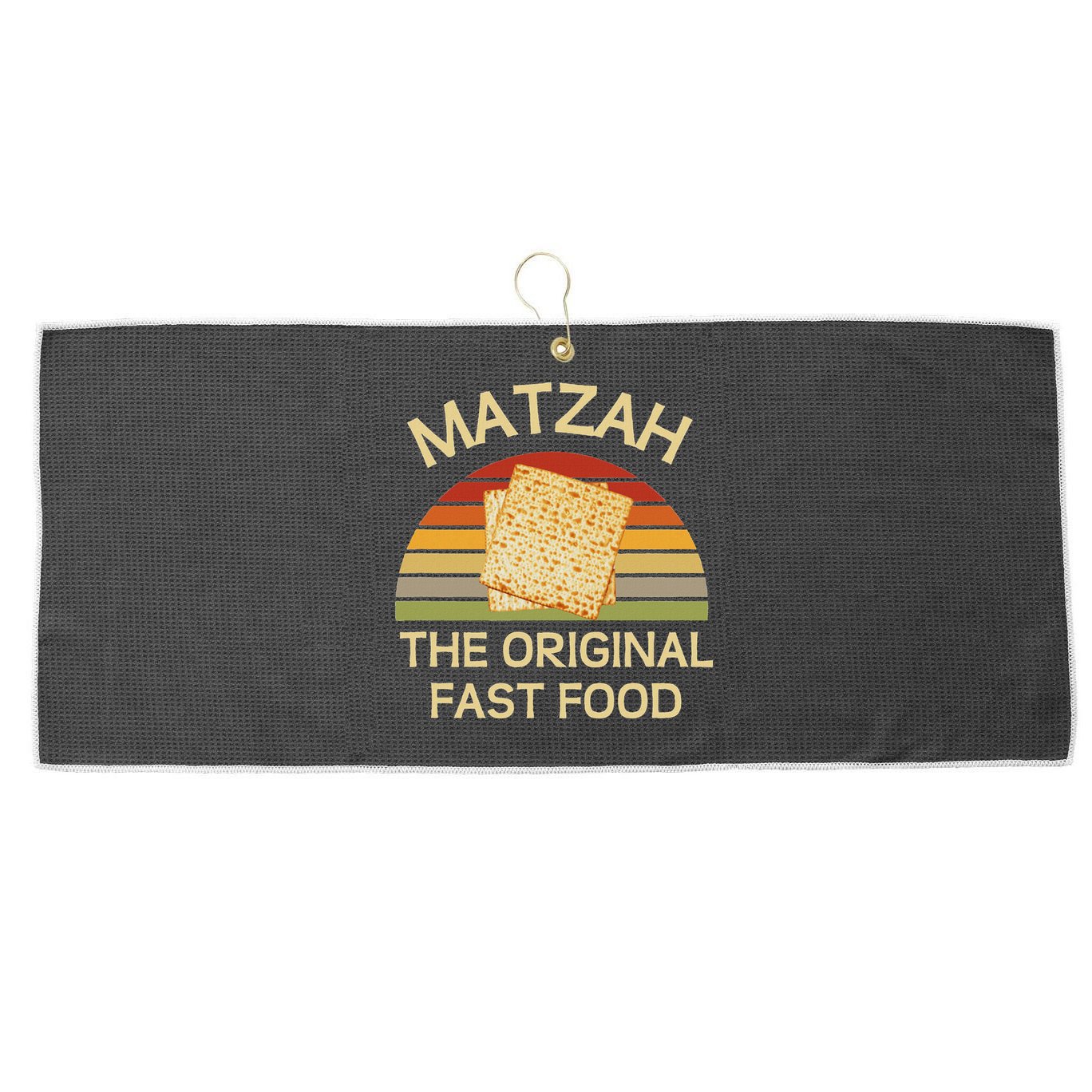 Funny Passover Matzah The Original Fast Food Seder Matzo Large Microfiber Waffle Golf Towel