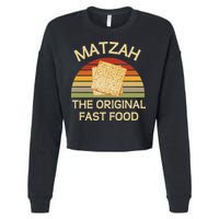 Funny Passover Matzah The Original Fast Food Seder Matzo Cropped Pullover Crew
