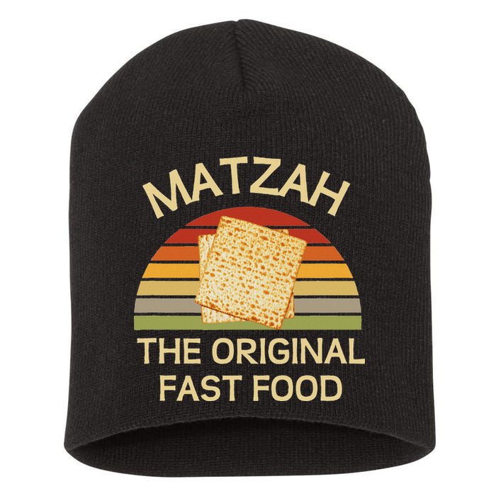 Funny Passover Matzah The Original Fast Food Seder Matzo Short Acrylic Beanie