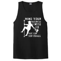 Funny Pitcher Mind Your Business I Need To Pay For Softball PosiCharge Competitor Tank