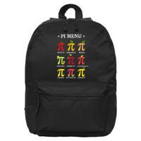 Funny Pi Menu Pi Day 314 Math Teacher fruit pie 16 in Basic Backpack