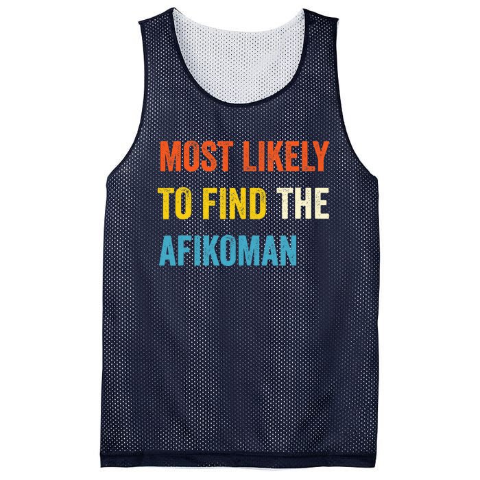 Funny Passover Most Likely To Find The Afikoman Matzah Matzo Mesh Reversible Basketball Jersey Tank