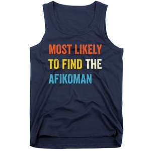 Funny Passover Most Likely To Find The Afikoman Matzah Matzo Tank Top