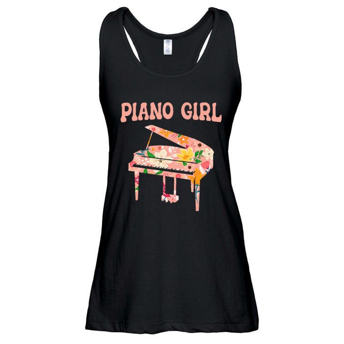 Funny Piano Music Instrument Musician  Piano Girl Ladies Essential Flowy Tank