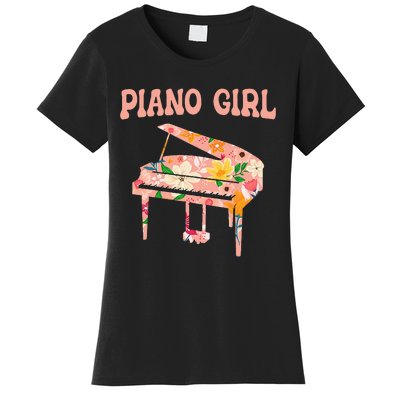 Funny Piano Music Instrument Musician  Piano Girl Women's T-Shirt