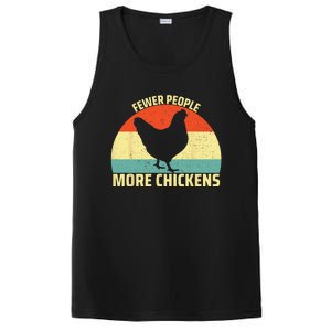 Fewer People More Chickens Funny Humor Chicken PosiCharge Competitor Tank