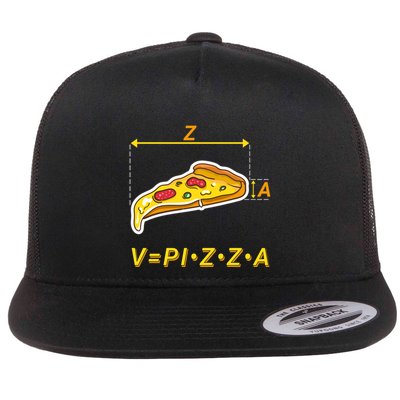 Funny Pizza Maths Nerds Design Volume Calculation Cute Gift Flat Bill Trucker Hat