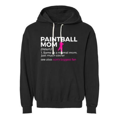 Funny Paintball Mom Definition Son's Biggest Fan Cute Gift Garment-Dyed Fleece Hoodie