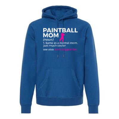 Funny Paintball Mom Definition Son's Biggest Fan Cute Gift Premium Hoodie