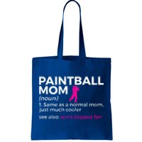 Funny Paintball Mom Definition Son's Biggest Fan Cute Gift Tote Bag