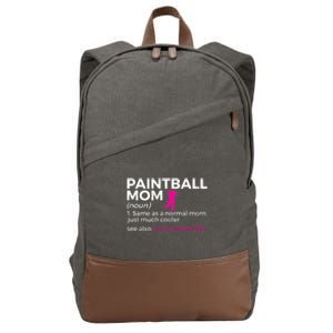 Funny Paintball Mom Definition Son's Biggest Fan Cute Gift Cotton Canvas Backpack