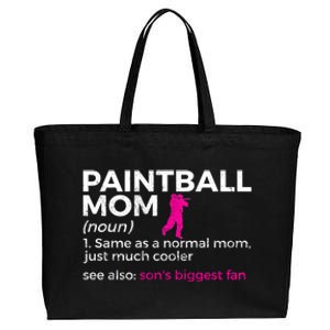 Funny Paintball Mom Definition Son's Biggest Fan Cute Gift Cotton Canvas Jumbo Tote