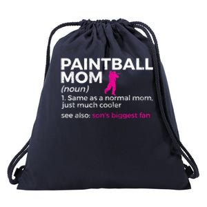 Funny Paintball Mom Definition Son's Biggest Fan Cute Gift Drawstring Bag