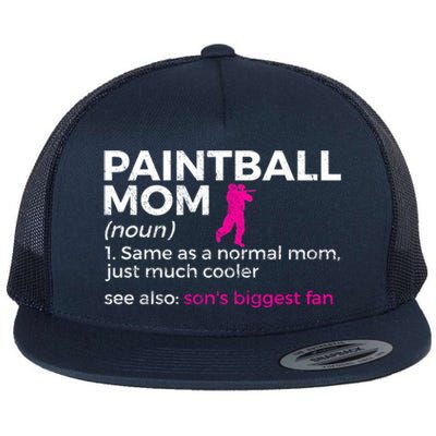 Funny Paintball Mom Definition Son's Biggest Fan Cute Gift Flat Bill Trucker Hat