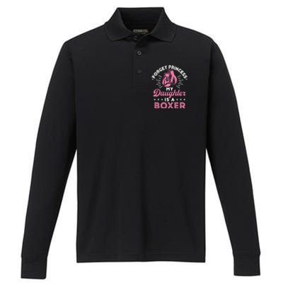 Forget Princess My Daughter Is A Boxer Mom Dad Parent Performance Long Sleeve Polo