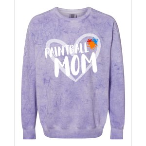 Funny Paintball Mom Heart Paintballing Cool Gift Colorblast Crewneck Sweatshirt