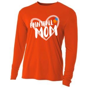 Funny Paintball Mom Heart Paintballing Cool Gift Cooling Performance Long Sleeve Crew