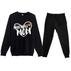 Funny Paintball Mom Heart Paintballing Cool Gift Premium Crewneck Sweatsuit Set