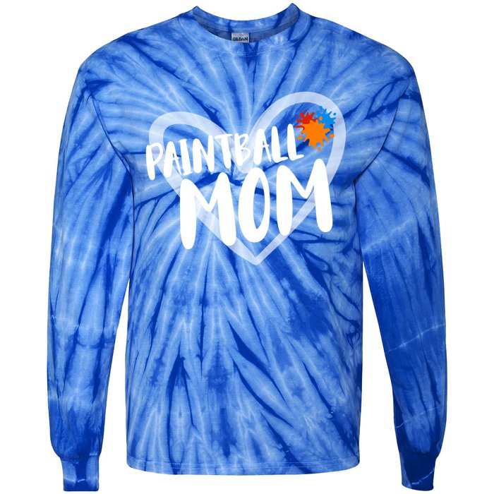 Funny Paintball Mom Heart Paintballing Cool Gift Tie-Dye Long Sleeve Shirt