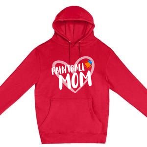 Funny Paintball Mom Heart Paintballing Cool Gift Premium Pullover Hoodie