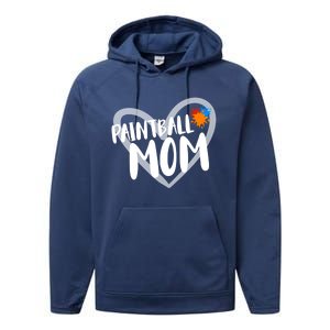 Funny Paintball Mom Heart Paintballing Cool Gift Performance Fleece Hoodie