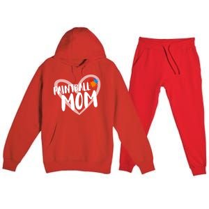 Funny Paintball Mom Heart Paintballing Cool Gift Premium Hooded Sweatsuit Set