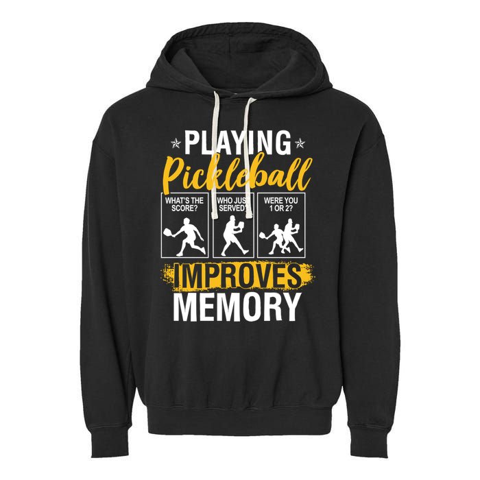 Funny Pickleball Memory Graphic Pickleball Player Garment-Dyed Fleece Hoodie