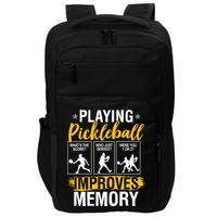Funny Pickleball Memory Graphic Pickleball Player Impact Tech Backpack